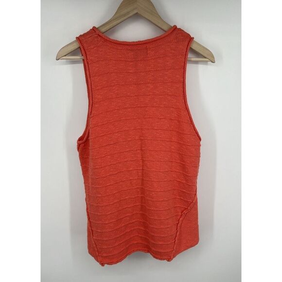 Habitat Clothes to Live In Orange Knit Vest Button Lagenlook Size Medium - Picture 3 of 5